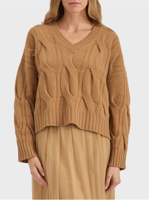 Maglia boxy in lana con lavorazione a trecce ALPHA STUDIO | AD8191A2113